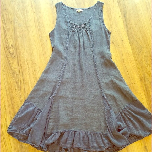 Lina Tomei Italy Dresses & Skirts - Linen and Silk ruffle dress